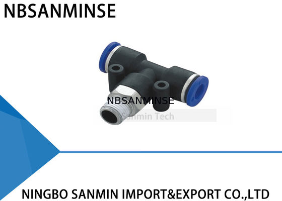 PTの機械付属品のコネクターSanminの空気押しに合うプラスチック男性の枝ティー