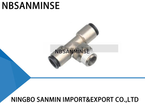 PBPの男性の枝ティー プラスチック カバーの空気の急速切断空気付属品が付いているすべての真鍮ボディ