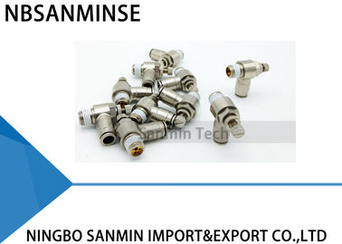 SCT All Metal Brass Fitting Push In Speed Controller Brass Pneumatic Air Flow Control Valves Sanmin