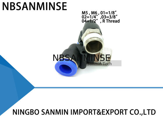 PLの空気男性の肘付属品のプラスチック空気の部品押しは速く部品Sanminを接続します
