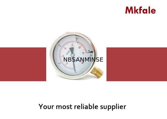 100mmの液体は圧力計のステンレス鋼の圧力計を満たしました