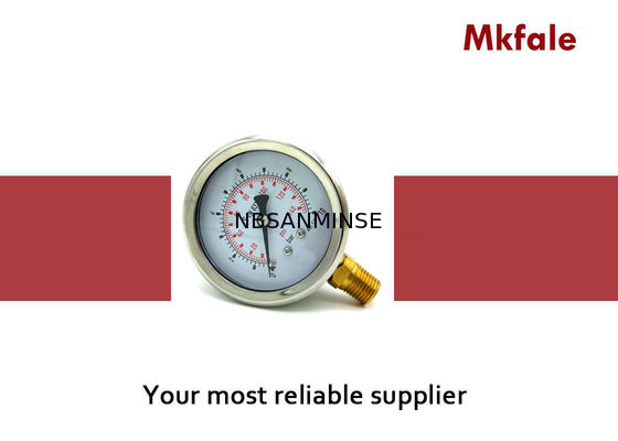 SM1SP - 63mm L/Bの極度な振動適用のための液体によって満たされる圧力計