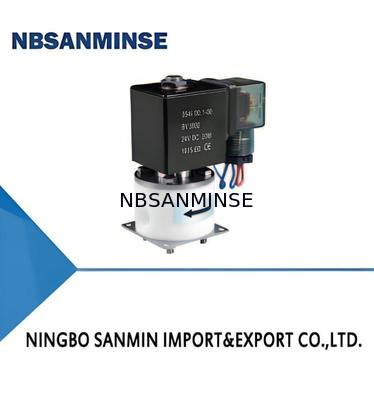 PTFE電磁弁、周囲温度最大+60℃、媒体温度5℃～150℃、M8×1 G1/8 M6 1/4UNF-28 接続