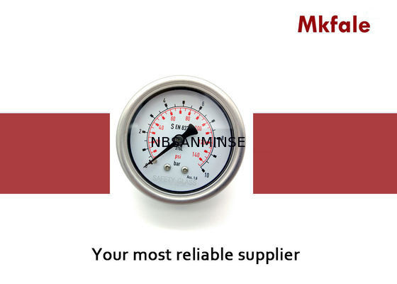 63B / L 2.5インチのセリウムの証明書が付いている液体によって満たされる燃圧のゲージのレーザ溶接