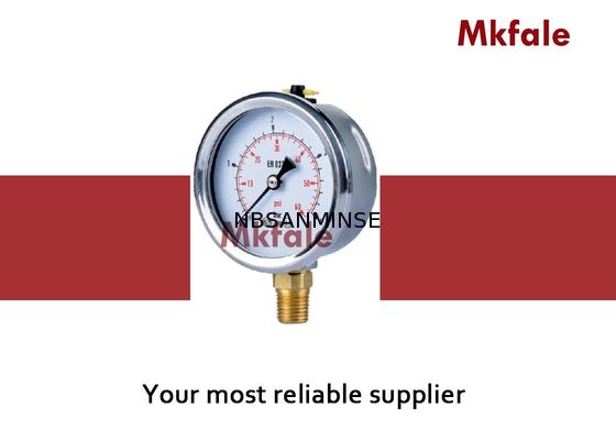 SM1SPの一つの関係のひだを付けられた場合が付いている液体の圧力計